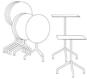 Table de restauration Ribaltino